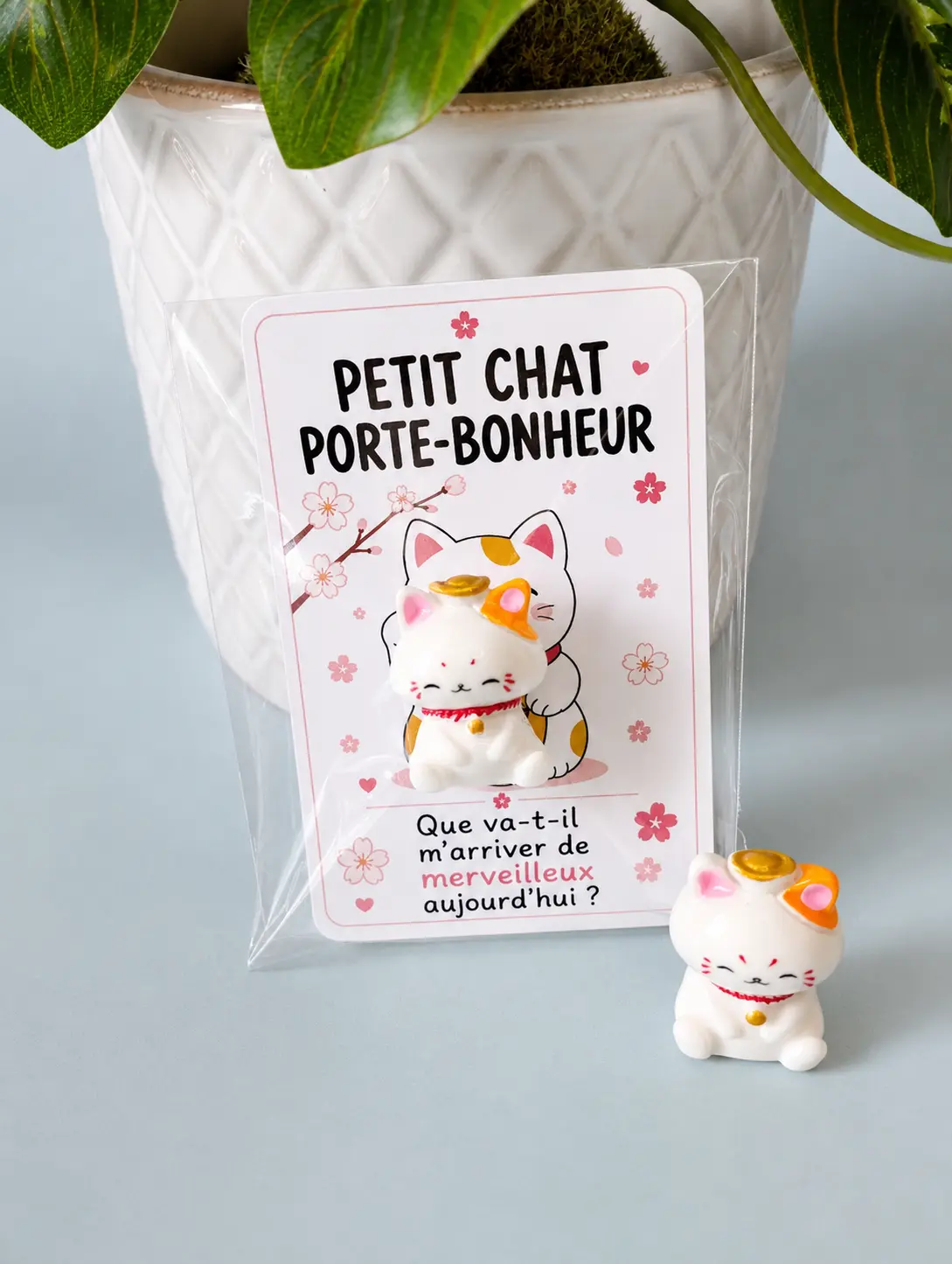 Petit Chat Porte-Bonheur (avec son chapeau)